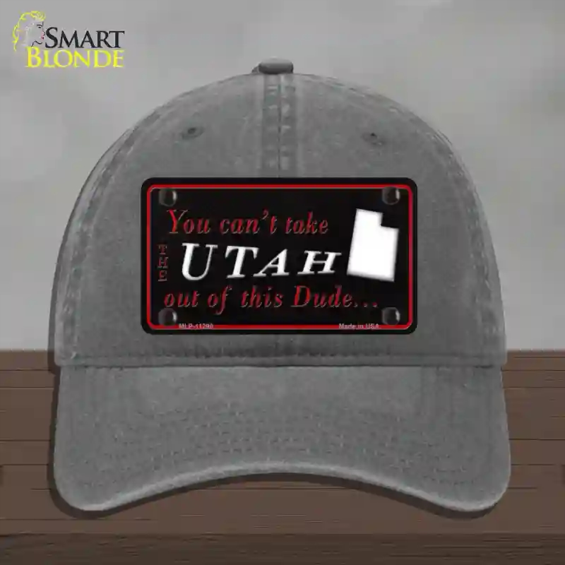 HAT08-MLP-11298 4 x 2.2 in. Utah Dude Novelty License Plate Hat, Charcoal - Unconstructed Cotton