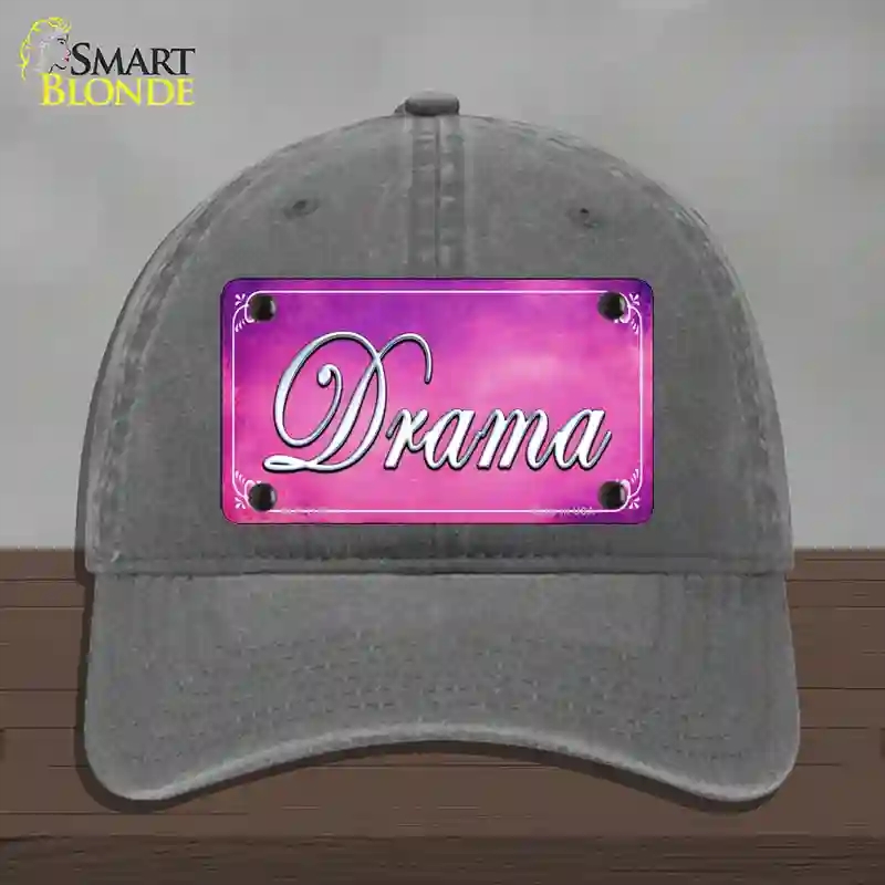 HAT08-MLP-1159 4 x 2.2 in. Drama Novelty License Plate Hat, Charcoal - Unconstructed Cotton