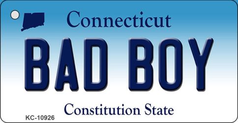 KC-10926 1.5 x 3 in. Bad Boy Connecticut State License Plate Key Chain