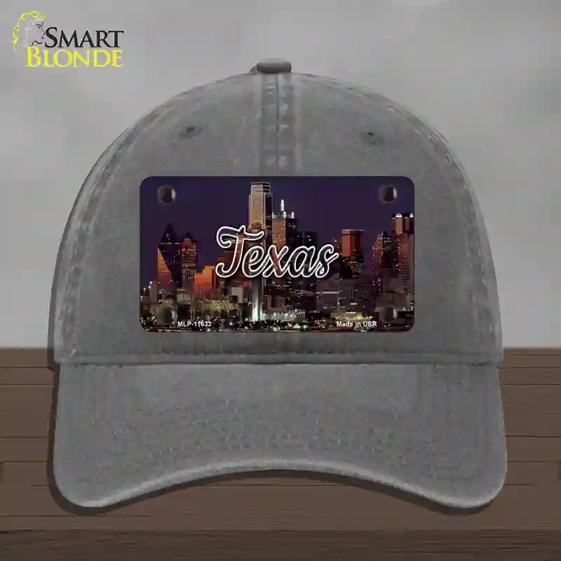HAT08-MLP-11632 4 x 2.2 in. Texas City Lights Novelty License Plate Hat, Charcoal - Unconstructed Cotton