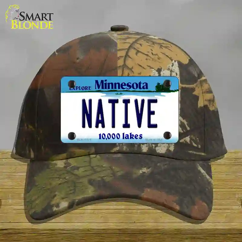 HAT06-MLP-11073 4 x 2.2 in. Native Minnesota State Novelty License Plate Hat, Camouflage - Cotton