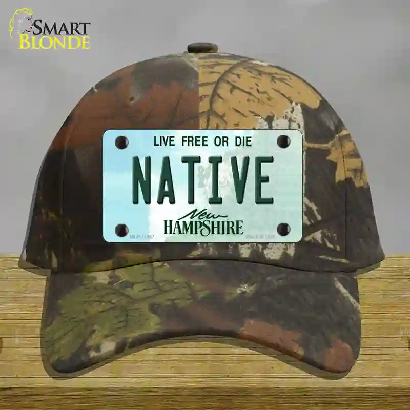 HAT06-MLP-11167 4 x 2.2 in. Native Hampshire State Novelty License Plate Hat, Camouflage - Cotton