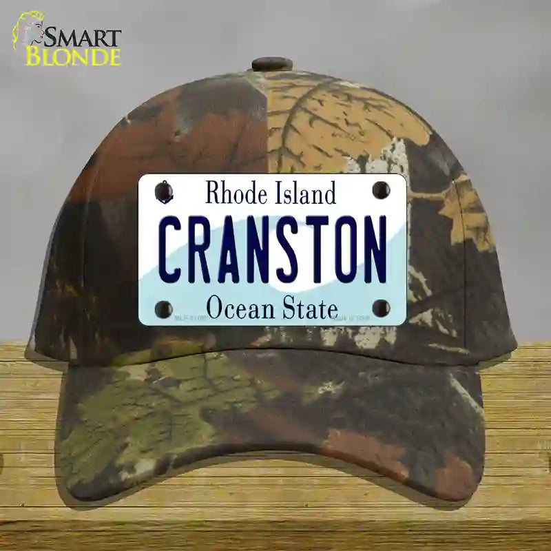 HAT06-MLP-11185 4 x 2.2 in. Cranston Rhode Island State Novelty License Plate Hat, Camouflage - Cotton