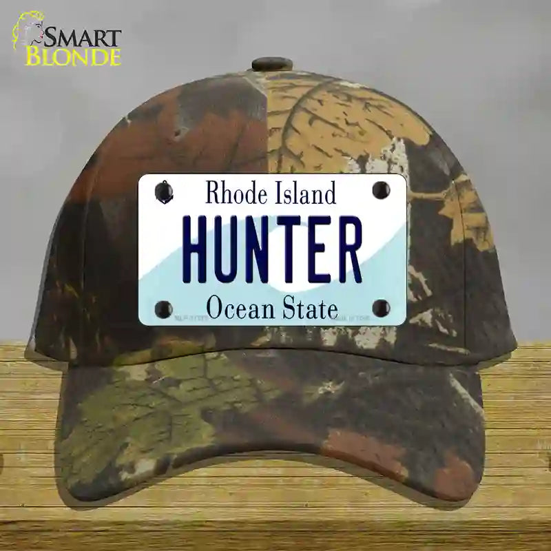 HAT06-MLP-11218 4 x 2.2 in. Hunter Rhode Island State Novelty License Plate Hat, Camouflage - Cotton