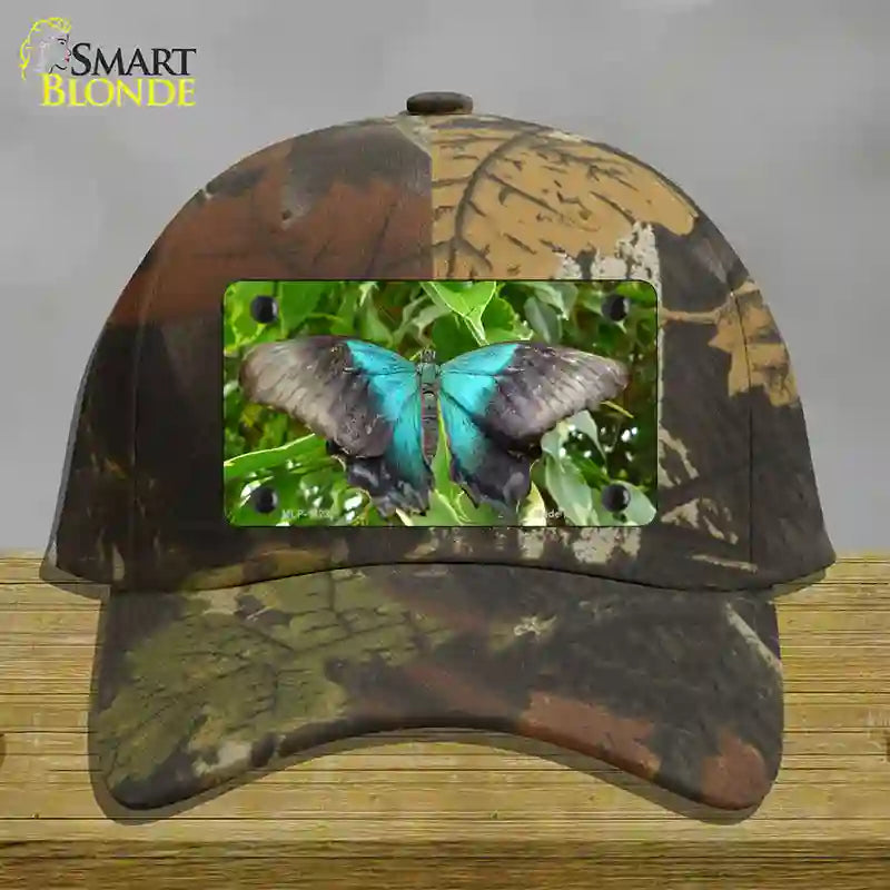 HAT06-MLP-11237 4 x 2.2 in. Butterfly Blue & Black Novelty License Plate Hat, Camouflage - Cotton