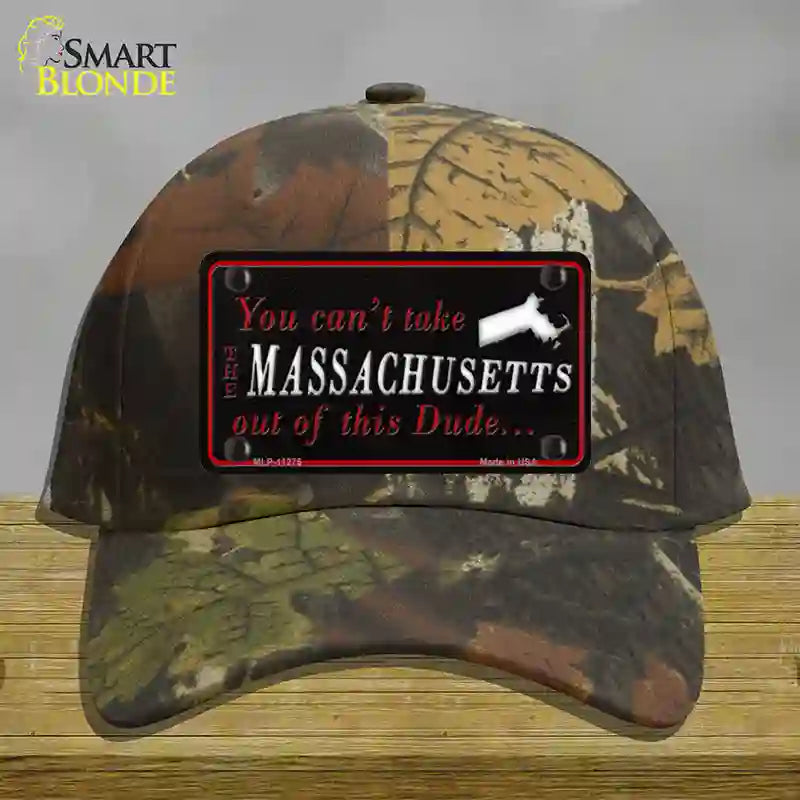 HAT06-MLP-11275 4 x 2.2 in. Massachusetts Dude Novelty License Plate Hat, Camouflage - Cotton