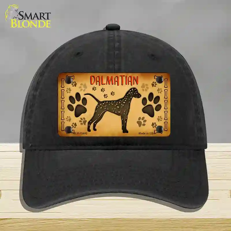 HAT07-MLP-10443 4 x 2.2 in. Dalmatian Novelty License Plate Hat, Black - Unconstructed Cotton
