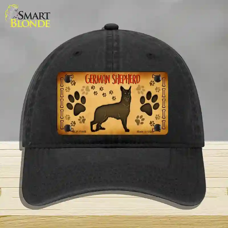 HAT07-MLP-10446 4 x 2.2 in. German Shepherd Novelty License Plate Hat, Black - Unconstructed Cotton