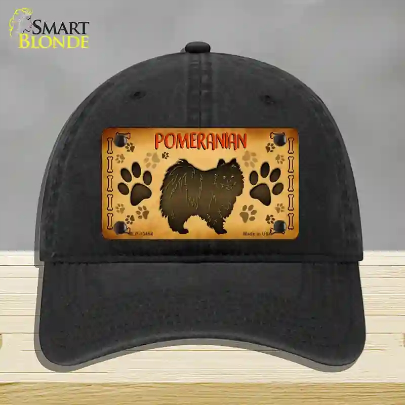 HAT07-MLP-10454 4 x 2.2 in. Pomeranian Novelty License Plate Hat, Black - Unconstructed Cotton