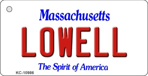 KC-10986 1.5 x 3 in. Lowell Massachusetts State License Plate Key Chain