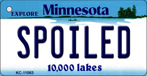 KC-11063 1.5 x 3 in. Spoiled Minnesota State License Plate Novelty Key Chain