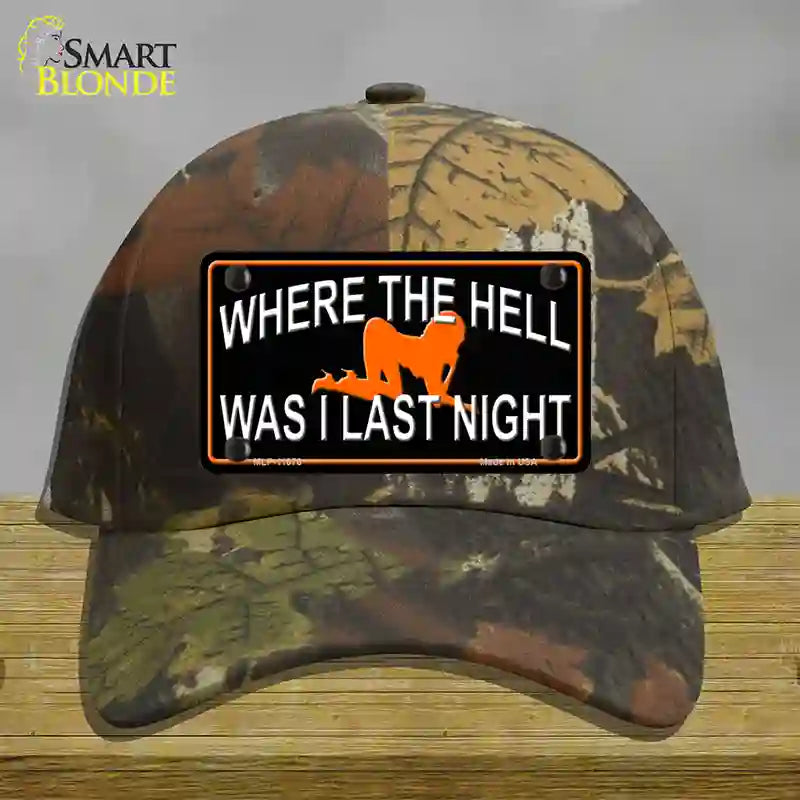 HAT06-MLP-11670 4 x 2.2 in. Where The Hell Novelty License Plate Hat, Camouflage - Cotton