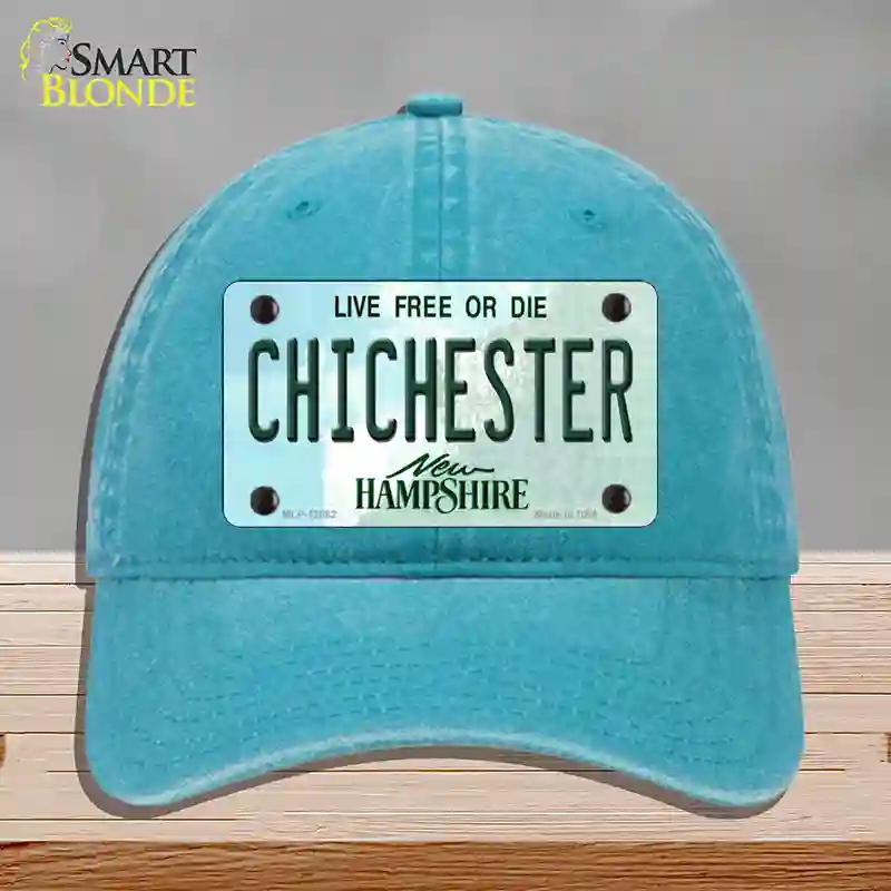 HAT10-MLP-12082 4 x 2.2 in. Chichester Hampshire State Novelty License Plate Hat, Lake Blue - Unconstructed Cotton