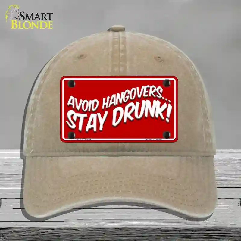 HAT09-MLP-11906 4 x 2.2 in. Avoid Hangovers Novelty License Plate Hat, Khaki - Unconstructed Cotton