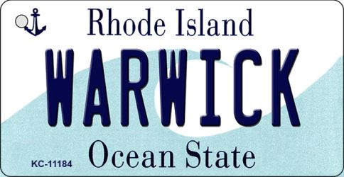 KC-11184 1.5 x 3 in. Warwick Rhode Island License Plate Novelty Key Chain