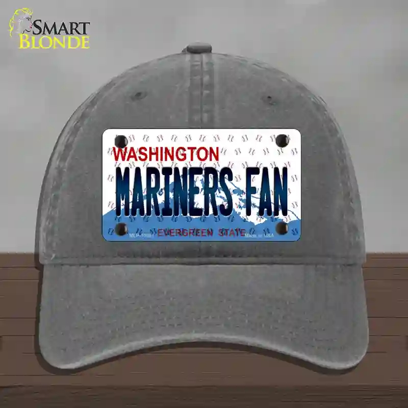 HAT08-MLP-10801 4 x 2.2 in. Mariners Fan Washington Novelty License Plate Hat, Charcoal - Unconstructed Cotton