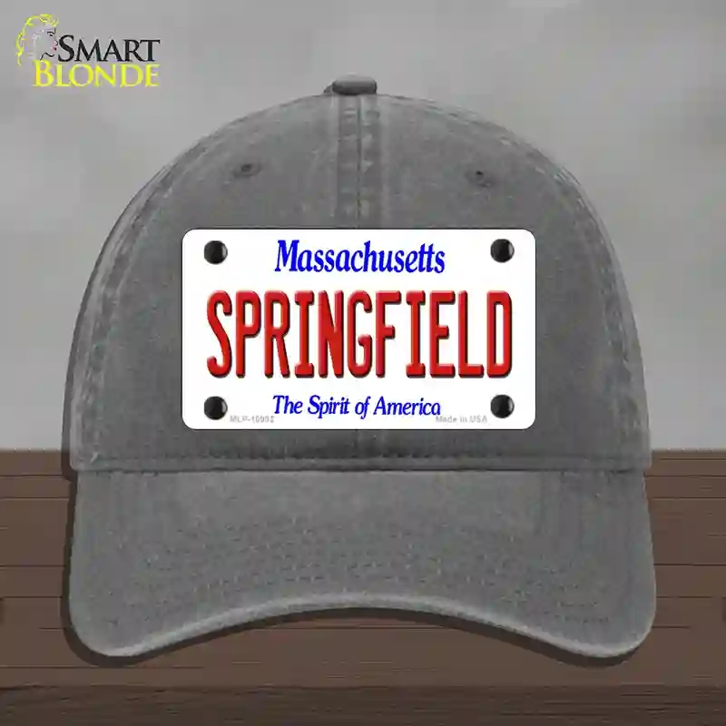HAT08-MLP-10992 4 x 2.2 in. Springfield Massachusetts Novelty License Plate Hat, Charcoal - Unconstructed Cotton