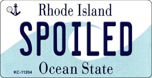 KC-11204 1.5 x 3 in. Spoiled Rhode Island License Plate Novelty Key Chain