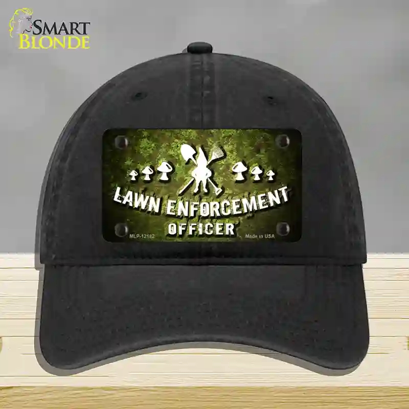 HAT07-MLP-12182 4 x 2.2 in. Lawn Enforcement Gnome Novelty License Plate Hat, Black - Unconstructed Cotton