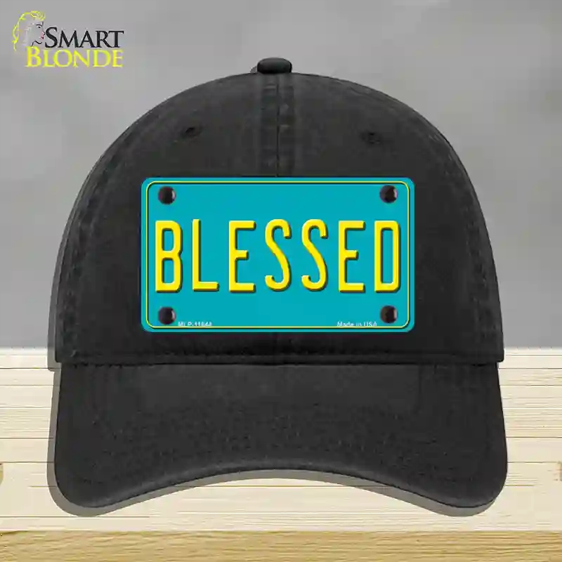 HAT07-MLP-11644 4 x 2.2 in. Blessed Novelty License Plate Hat, Black - Unconstructed Cotton