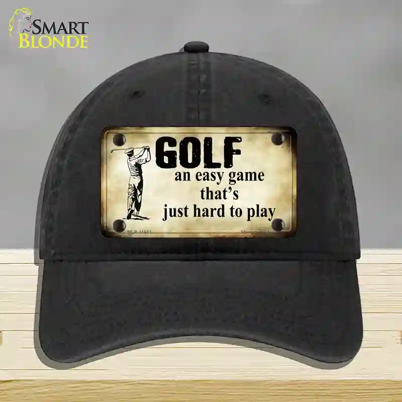 HAT07-MLP-11681 4 x 2.2 in. Golf An Easy Game Novelty License Plate Hat, Black - Unconstructed Cotton
