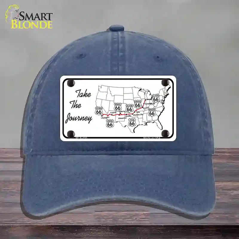 HAT11-MLP-100 4 x 2.2 in. Take The Journey Novelty License Plate Hat, Navy - Unconstructed Cotton