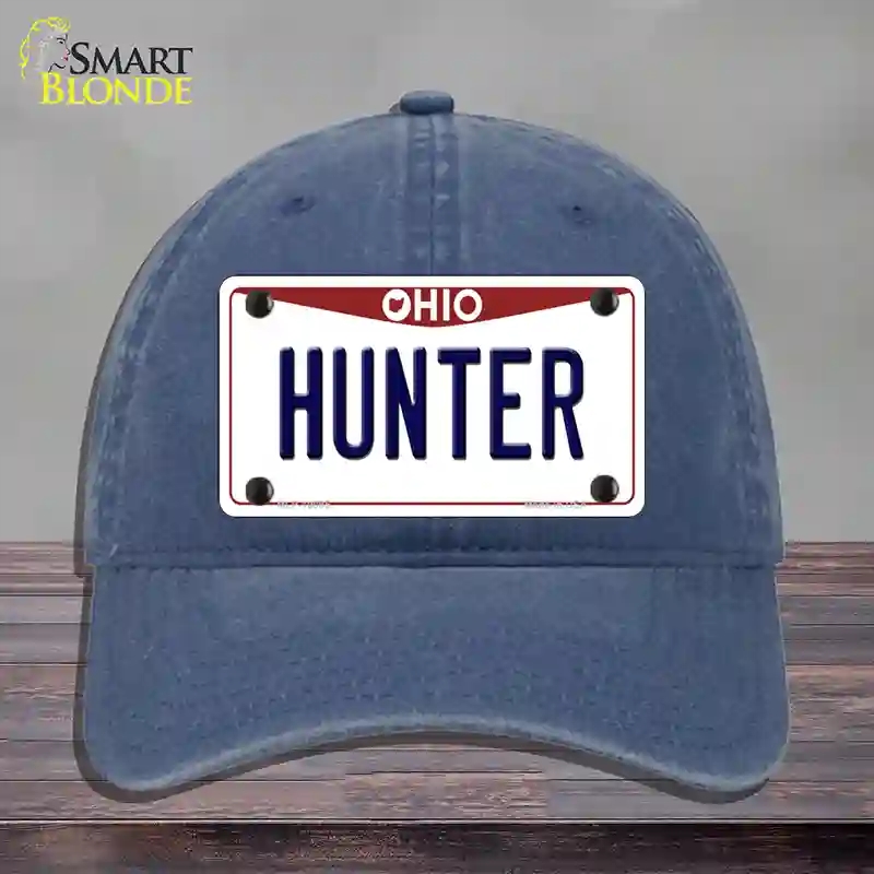 HAT11-MLP-10095 4 x 2.2 in. Hunter Ohio Novelty License Plate Hat, Navy - Unconstructed Cotton