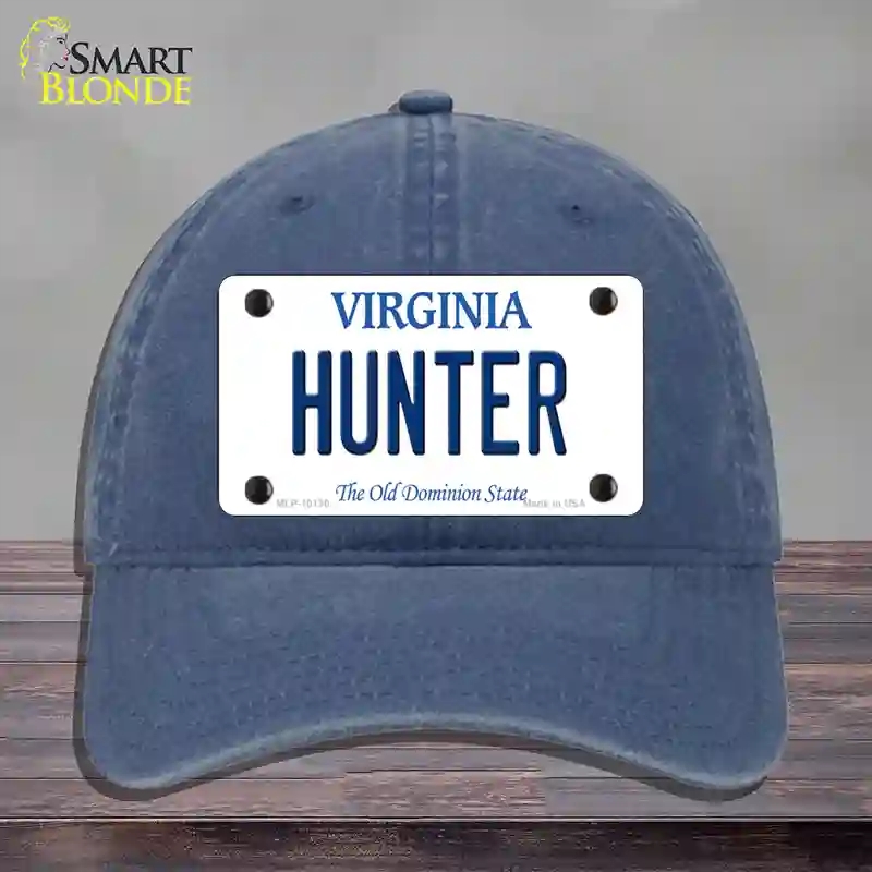 HAT11-MLP-10130 4 x 2.2 in. Hunter Virginia Novelty License Plate Hat, Navy - Unconstructed Cotton
