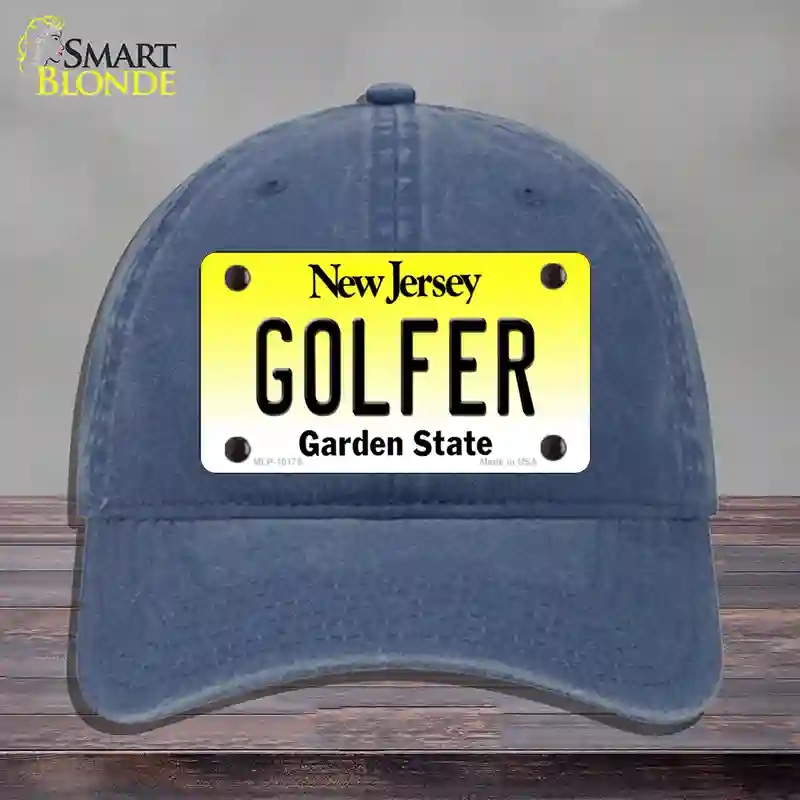 HAT11-MLP-10175 4 x 2.2 in. Golfer Jersey Novelty License Plate Hat, Navy - Unconstructed Cotton