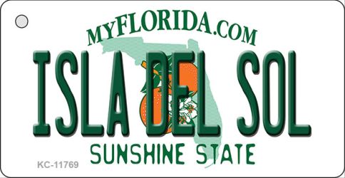 KC-11769 1.5 x 3 in. Isla Del Sol Florida Novelty Metal Key Chain