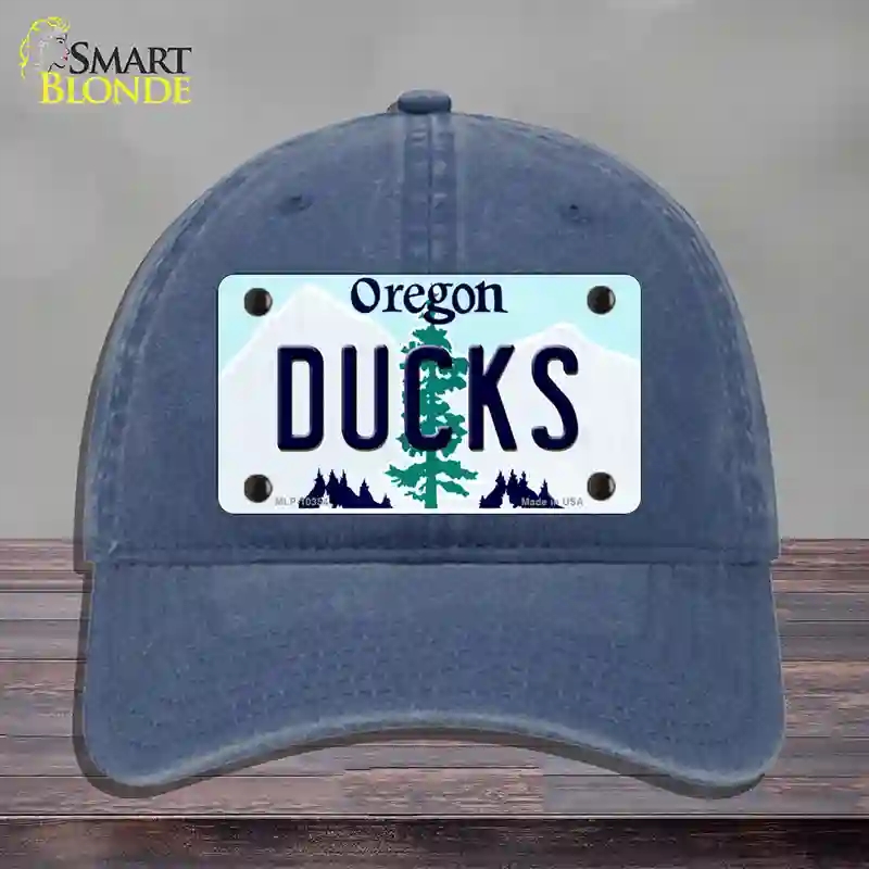 HAT11-MLP-10354 4 x 2.2 in. Ducks Oregon Novelty License Plate Hat, Navy - Unconstructed Cotton