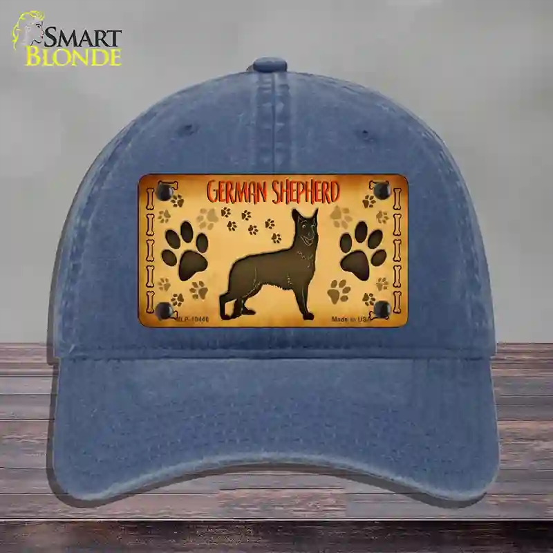 HAT11-MLP-10446 4 x 2.2 in. German Shepherd Novelty License Plate Hat, Navy - Unconstructed Cotton