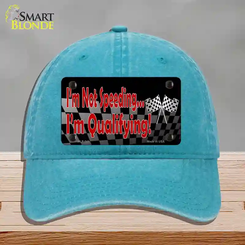 HAT10-MLP-048 4 x 2.2 in. Im Qualifying Novelty License Plate Hat, Lake Blue - Unconstructed Cotton