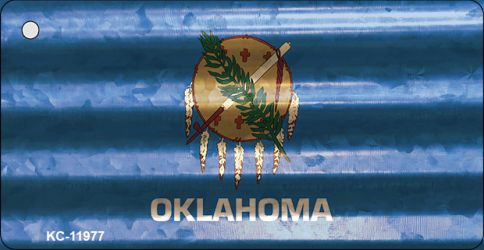 KC-11977 1.5 x 3 in. Oklahoma Corrugated Flag Novelty Key Chain