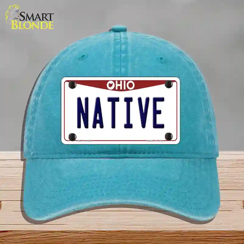 HAT10-MLP-10092 4 x 2.2 in. Native Ohio Novelty License Plate Hat, Lake Blue - Unconstructed Cotton
