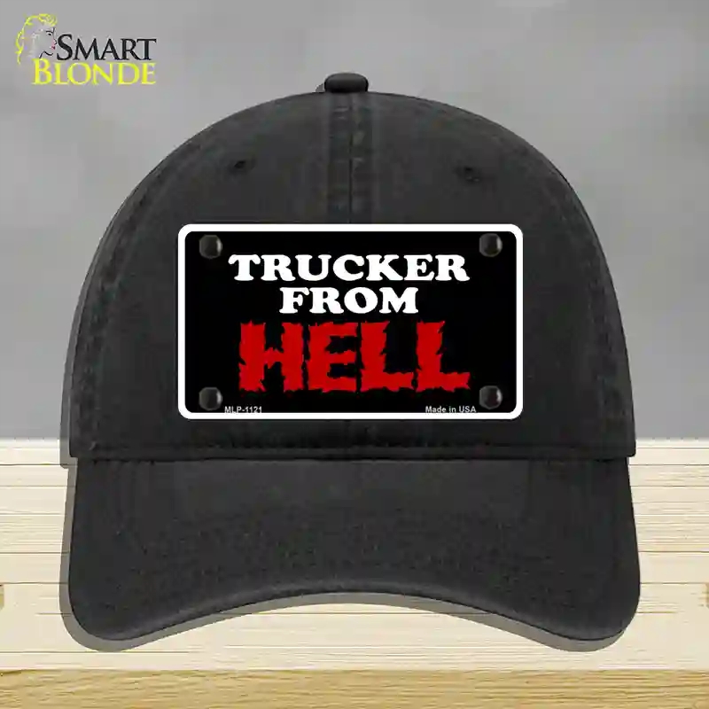 HAT07-MLP-1121 4 x 2.2 in. Mesh From Hell Novelty License Plate Hat, Black - Unconstructed Cotton