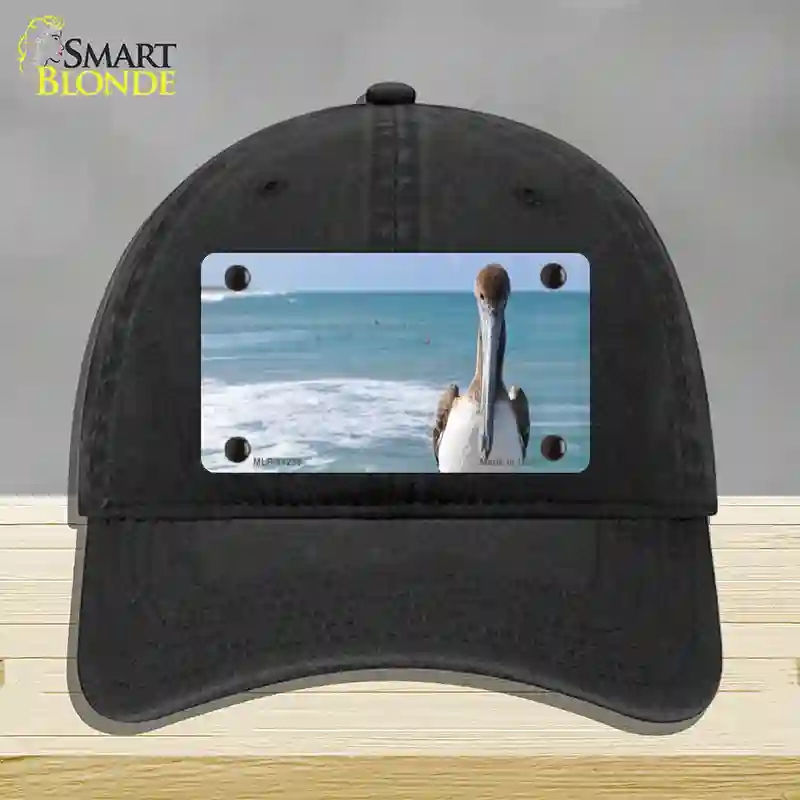 HAT07-MLP-11238 4 x 2.2 in. Pelican Ocean Novelty License Plate Hat, Black - Unconstructed Cotton