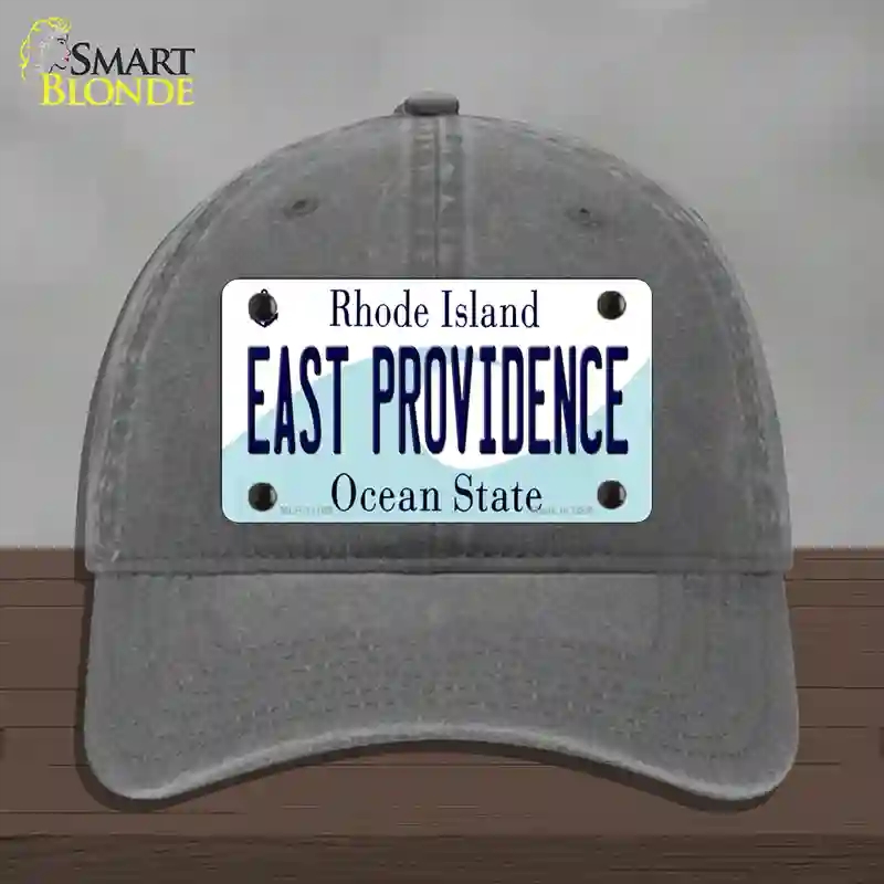 HAT08-MLP-11189 4 x 2.2 in. East Providence Rhode Island State Novelty License Plate Hat, Charcoal - Unconstructed Cotton