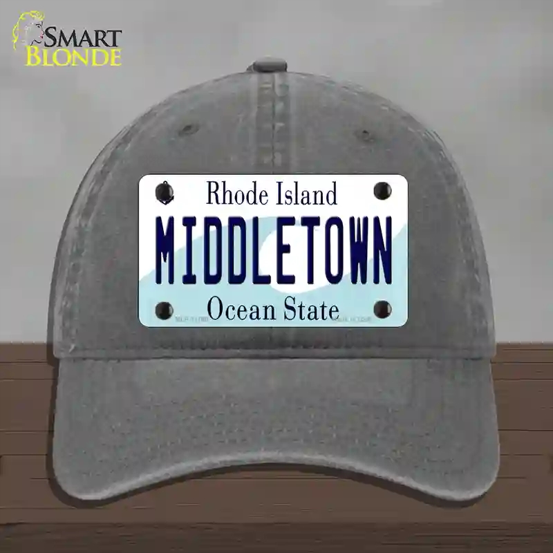HAT08-MLP-11196 4 x 2.2 in. Middletown Rhode Island State Novelty License Plate Hat, Charcoal - Unconstructed Cotton