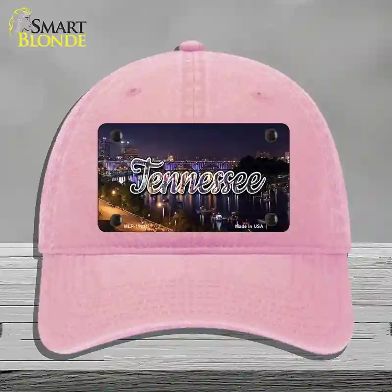 HAT12-MLP-11631 4 x 2.2 in. Tennessee Bridge Lights State Novelty License Plate Hat, Pink - Unconstructed Cotton
