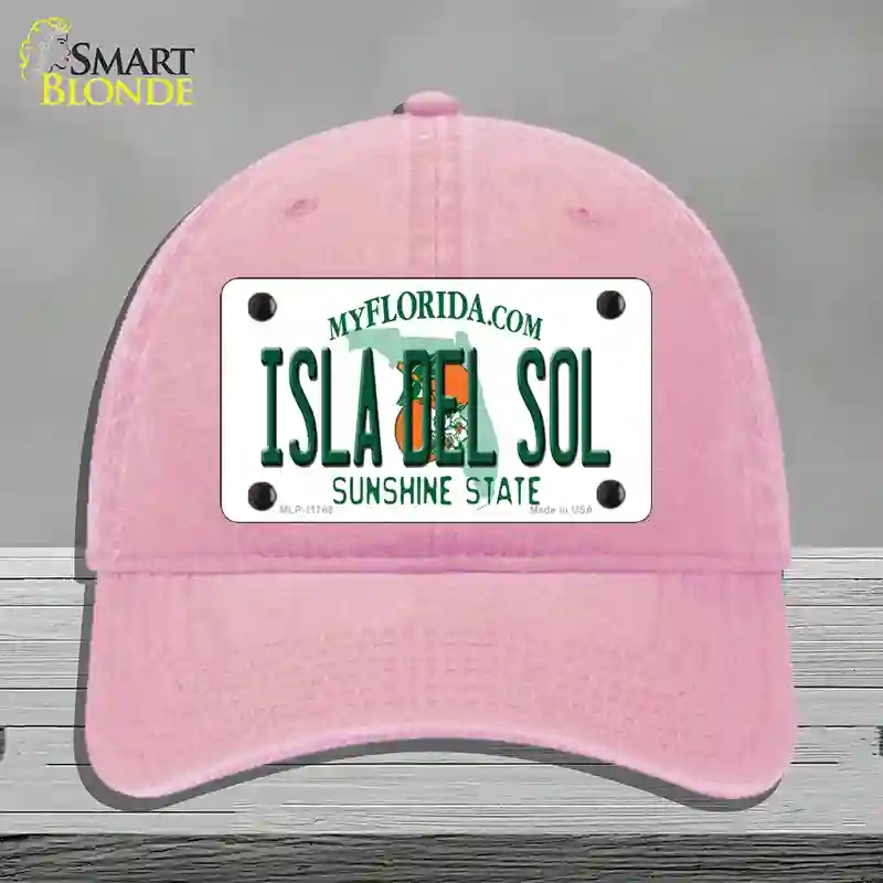 HAT12-MLP-11769 4 x 2.2 in. Isla Del Sol Florida Novelty License Plate Hat, Pink - Unconstructed Cotton