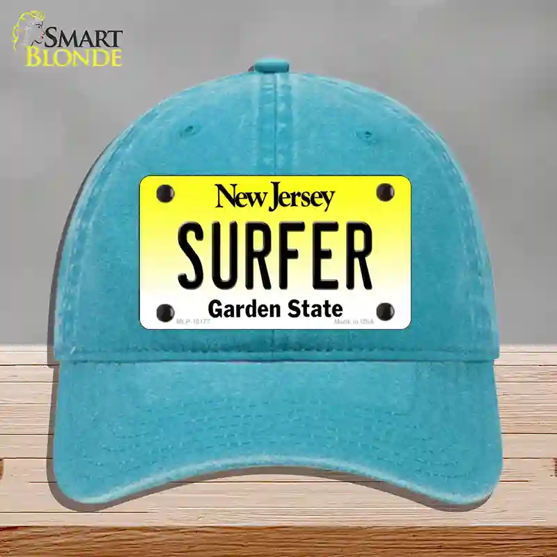 HAT10-MLP-10177 4 x 2.2 in. Surfer Jersey Novelty License Plate Hat, Lake Blue - Unconstructed Cotton