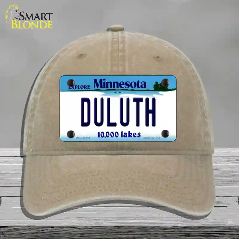 HAT09-MLP-11039 4 x 2.2 in. Duluth Minnesota State Novelty License Plate Hat, Khaki - Unconstructed Cotton
