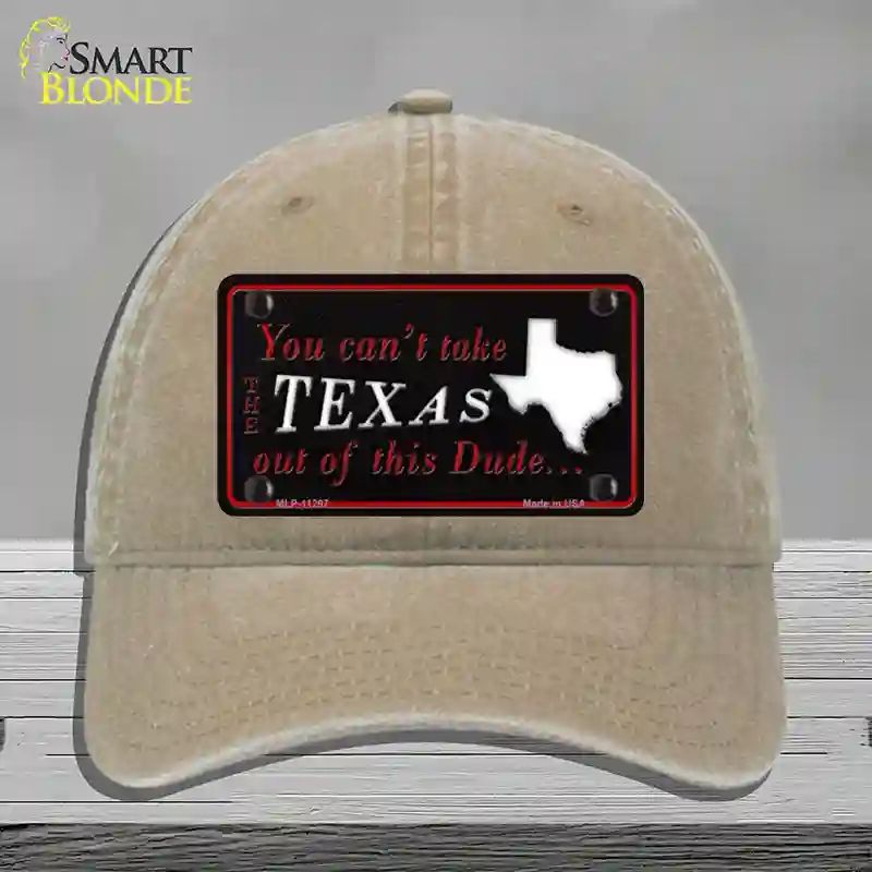 HAT09-MLP-11297 4 x 2.2 in. Texas Dude Novelty License Plate Hat, Khaki - Unconstructed Cotton