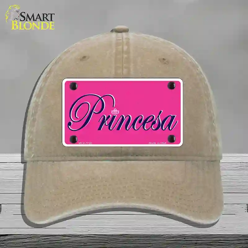 HAT09-MLP-1130 4 x 2.2 in. Princesa Novelty License Plate Hat, Khaki - Unconstructed Cotton