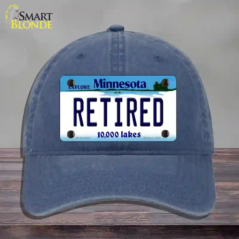 HAT11-MLP-11060 4 x 2.2 in. Retired Minnesota State Novelty License Plate Hat, Navy - Unconstructed Cotton