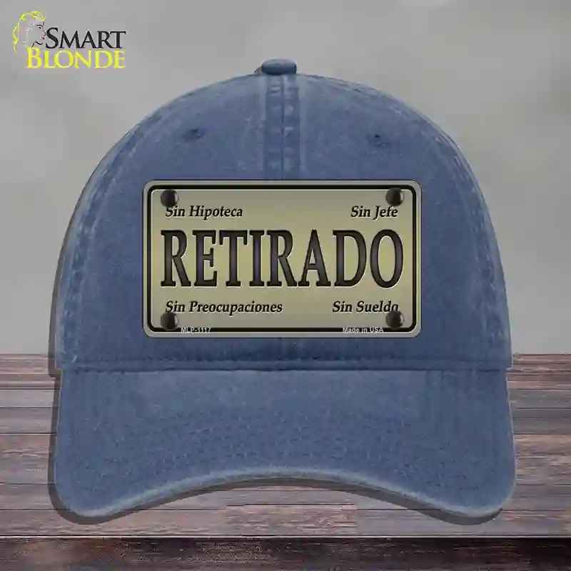 HAT11-MLP-1117 4 x 2.2 in. Retirado Novelty License Plate Hat, Navy - Unconstructed Cotton