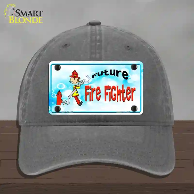 HAT08-MLP-11539 4 x 2.2 in. Future Fire Fighter Novelty License Plate Hat, Charcoal - Unconstructed Cotton