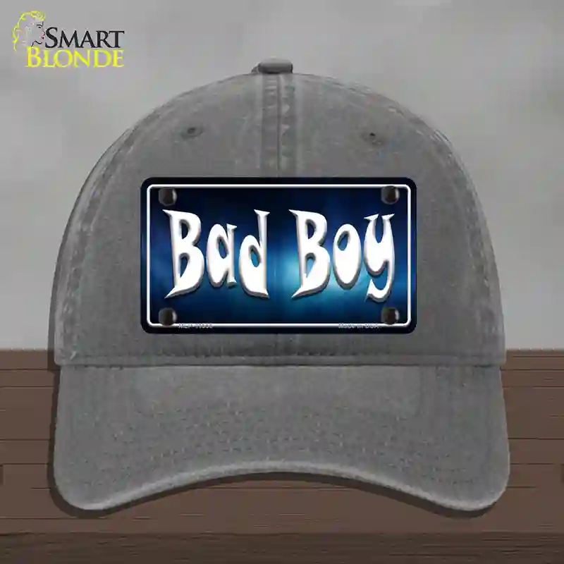 HAT08-MLP-11555 4 x 2.2 in. Bad Boy Novelty License Plate Hat, Charcoal - Unconstructed Cotton