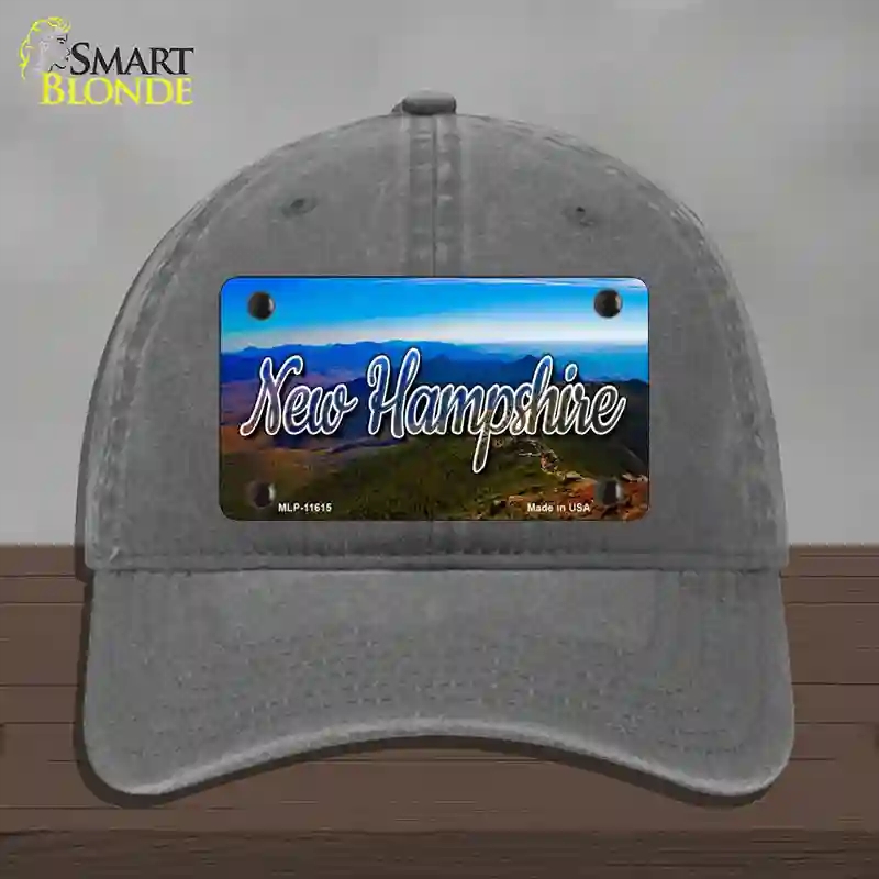 HAT08-MLP-11615 4 x 2.2 in. Hampshire Mountain Range State Novelty License Plate Hat, Charcoal - Unconstructed Cotton